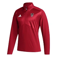 adidas NC State Wolfpack Sideline AEROREADY Raglan Sleeve Quarter-Zip Jacket