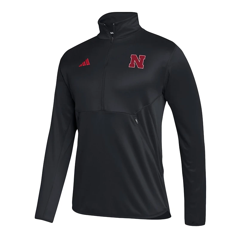 adidas Nebraska Huskers 2023 Sideline AEROREADY Half-Zip Top