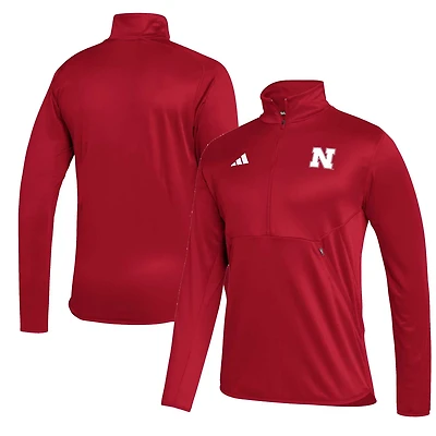 adidas Nebraska Huskers 2023 Sideline AEROREADY Half-Zip Top