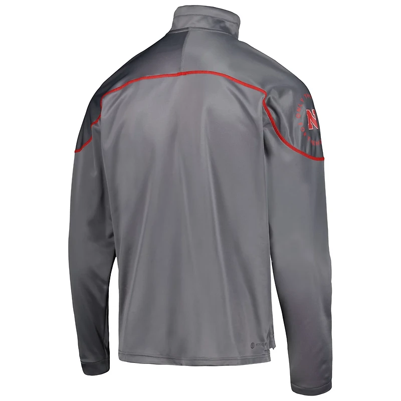 adidas Nebraska Huskers AEROREADY Knit Quarter-Snap Jacket