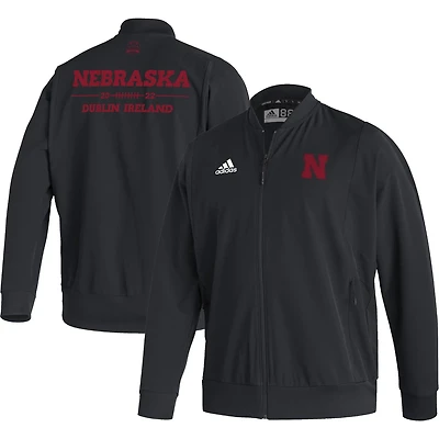 adidas Nebraska Huskers Ireland Sideline Woven Primeblue Full-Zip Bomber Jacket