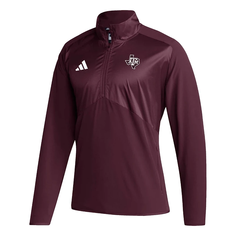 adidas Texas AM Aggies Sideline AEROREADY Raglan Sleeve Quarter-Zip Jacket