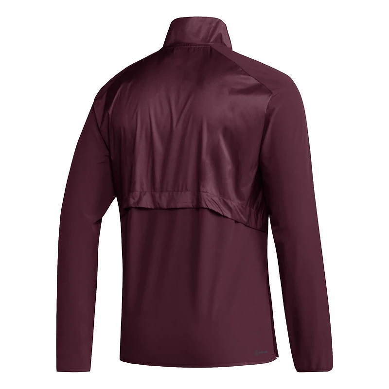adidas Texas AM Aggies Sideline AEROREADY Raglan Sleeve Quarter-Zip Jacket
