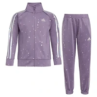 adidas Toddler Girls' Allover Glam Tricot Track Jacket and Pants Set