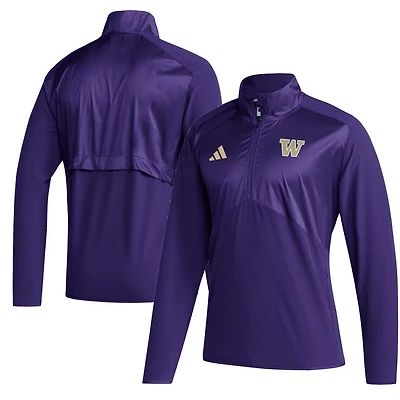 adidas Washington Huskies Sideline AEROREADY Raglan Sleeve Quarter-Zip Jacket