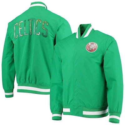 Boston Celtics Kelly Mitchell  Ness Hardwood Classics 75th Anniversary Authentic Warmup Full-Snap Jacket