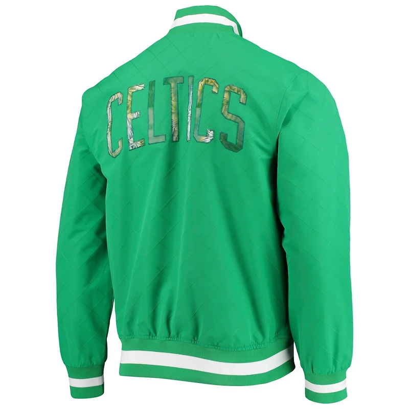 Boston Celtics Kelly Mitchell  Ness Hardwood Classics 75th Anniversary Authentic Warmup Full-Snap Jacket
