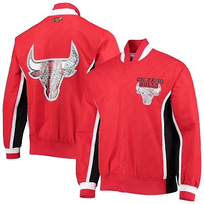 Chicago Bulls Mitchell  Ness Hardwood Classics 75th Anniversary Authentic Warmup Full-Snap Jacket