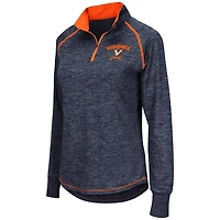 Colosseum Heather Virginia Cavaliers Bikram Lightweight Fitted Quarter-Zip Long Sleeve Top