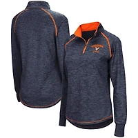 Colosseum Heather Virginia Cavaliers Bikram Lightweight Fitted Quarter-Zip Long Sleeve Top