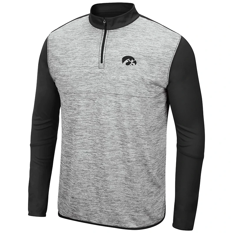 Colosseum Heathered Gray/ Iowa Hawkeyes Prospect Quarter-Zip Jacket