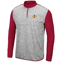 Colosseum Heathered Gray/Cardinal Iowa State Cyclones Prospect Quarter-Zip Jacket