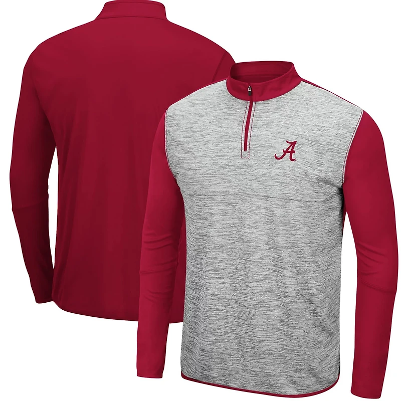 Colosseum Heathered Gray/Crimson Alabama Crimson Tide Prospect Quarter-Zip Jacket