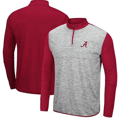 Colosseum Heathered Gray/Crimson Alabama Crimson Tide Prospect Quarter-Zip Jacket
