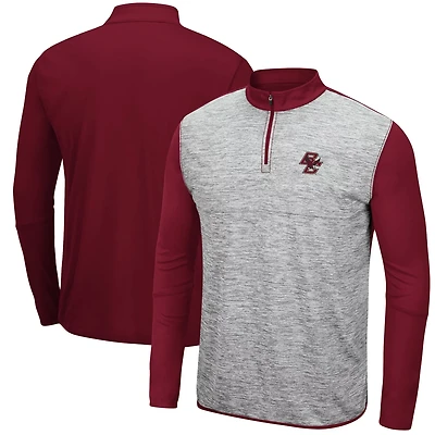 Colosseum Heathered Gray/Maroon Boston College Eagles Prospect Quarter-Zip Jacket