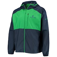 Columbia /Green Notre Dame Fighting Irish Flash Forward Hoodie Full-Zip Lightweight Windbreaker