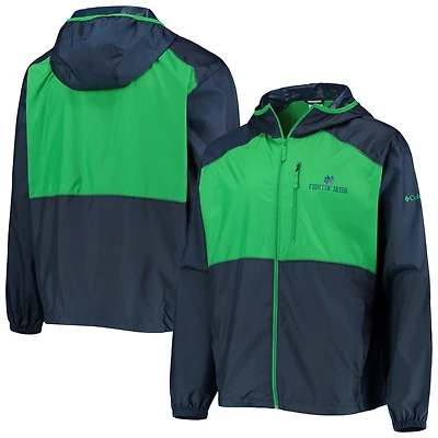 Columbia /Green Notre Dame Fighting Irish Flash Forward Hoodie Full-Zip Lightweight Windbreaker