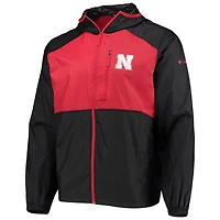 Columbia /Scarlet Nebraska Huskers Flash Forward Hoodie Full-Zip Lightweight Windbreaker