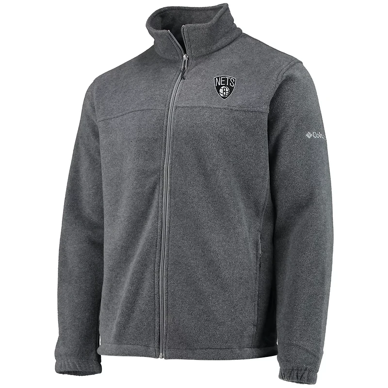 Columbia Brooklyn Nets Heathered Charcoal Flanker Full-Zip Jacket