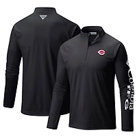 Columbia Cincinnati Reds Terminal Tackle Omni-Shade Raglan Quarter-Zip Pullover Top