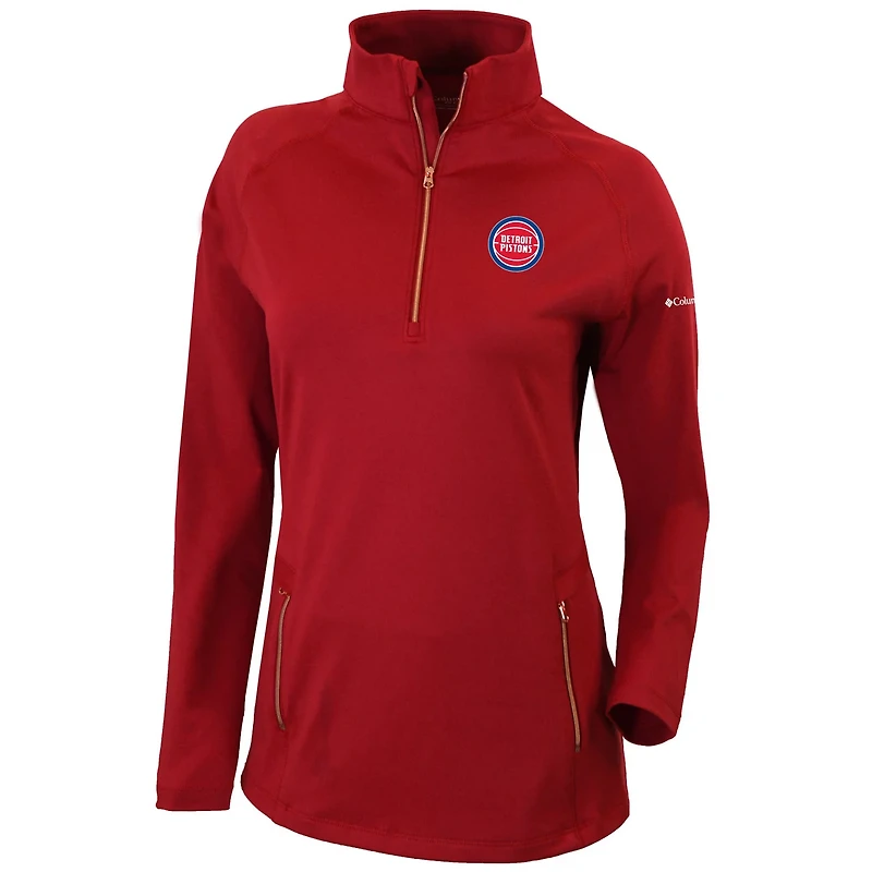 Columbia Detroit Pistons Omni-Wick Outward Nine Quarter-Zip Pullover Top