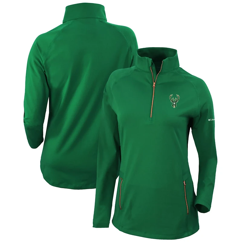 Columbia Forest Milwaukee Bucks Omni-Wick Outward Nine Quarter-Zip Pullover Top