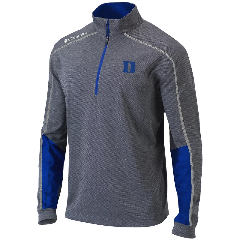 Columbia Gray/ Duke Blue Devils Omni-Wick Shotgun 20 Quarter-Zip Pullover Top
