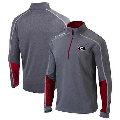 Columbia Gray/ Georgia Bulldogs Omni-Wick Shotgun 20 Quarter-Zip Pullover Top