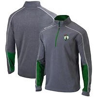 Columbia Heathered Gray/ Boston Celtics Omni-Wick Shotgun 20 Quarter-Zip Pullover Top