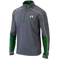 Columbia Heathered Gray/ Boston Celtics Omni-Wick Shotgun 20 Quarter-Zip Pullover Top