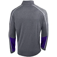 Columbia Heathered Gray/ Charlotte Hornets Omni-Wick Shotgun 20 Quarter-Zip Pullover Top