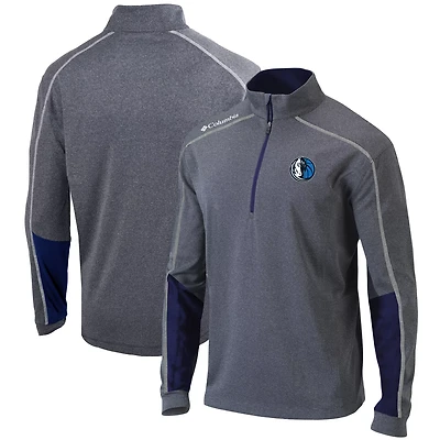 Columbia Heathered Gray/ Dallas Mavericks Omni-Wick Shotgun 20 Quarter-Zip Pullover Top