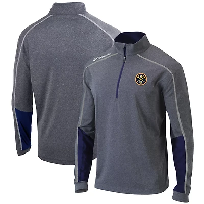 Columbia Heathered Gray/ Denver Nuggets Omni-Wick Shotgun 20 Quarter-Zip Pullover Top