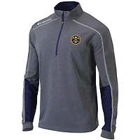 Columbia Heathered Gray/ Denver Nuggets Omni-Wick Shotgun 20 Quarter-Zip Pullover Top
