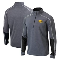 Columbia Heathered Gray/ Iowa Hawkeyes Omni-Wick Shotgun 20 Quarter-Zip Pullover Top