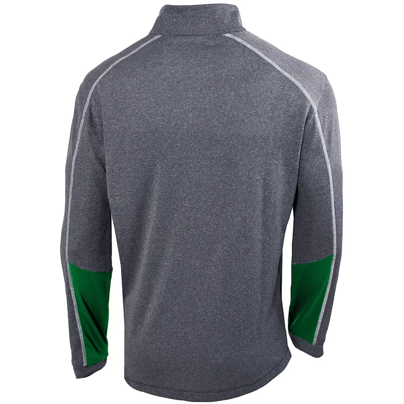 Columbia Heathered Gray/ Milwaukee Bucks Omni-Wick Shotgun 20 Quarter-Zip Pullover Top