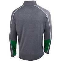 Columbia Heathered Gray/ Milwaukee Bucks Omni-Wick Shotgun 20 Quarter-Zip Pullover Top