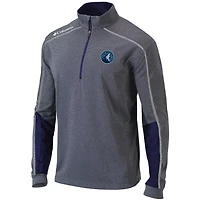 Columbia Heathered Gray/ Minnesota Timberwolves Omni-Wick Shotgun 20 Quarter-Zip Pullover Top