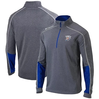 Columbia Heathered Gray/ Oklahoma City Thunder Omni-Wick Shotgun 20 Quarter-Zip Pullover Top