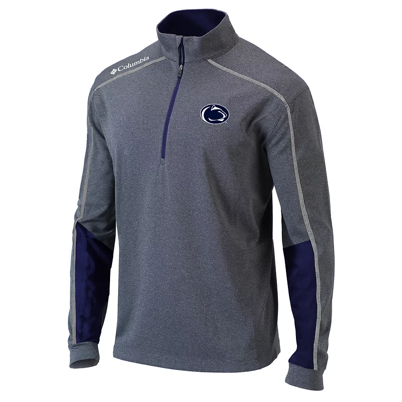 Columbia Heathered Gray/ Penn State Nittany Lions Omni-Wick Shotgun 20 Quarter-Zip Pullover Top