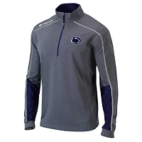 Columbia Heathered Gray/ Penn State Nittany Lions Omni-Wick Shotgun 20 Quarter-Zip Pullover Top