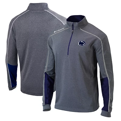 Columbia Heathered Gray/ Penn State Nittany Lions Omni-Wick Shotgun 20 Quarter-Zip Pullover Top