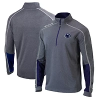 Columbia Heathered Gray/ Penn State Nittany Lions Omni-Wick Shotgun 20 Quarter-Zip Pullover Top