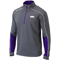 Columbia Heathered Gray/ Sacramento Kings Omni-Wick Shotgun 20 Quarter-Zip Pullover Top