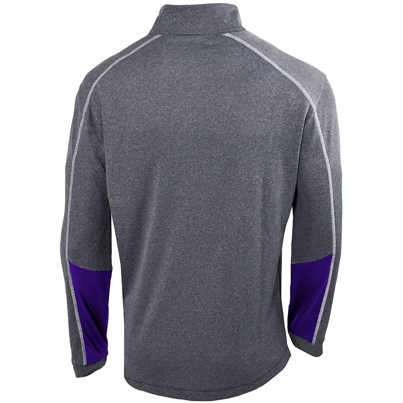Columbia Heathered Gray/ Sacramento Kings Omni-Wick Shotgun 20 Quarter-Zip Pullover Top