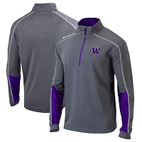 Columbia Heathered Gray/ Washington Huskies Omni-Wick Shotgun 20 Quarter-Zip Pullover Top