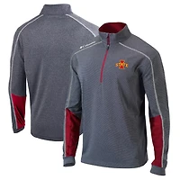 Columbia Heathered Gray/Cardinal Iowa State Cyclones Omni-Wick Shotgun 20 Quarter-Zip Pullover Top