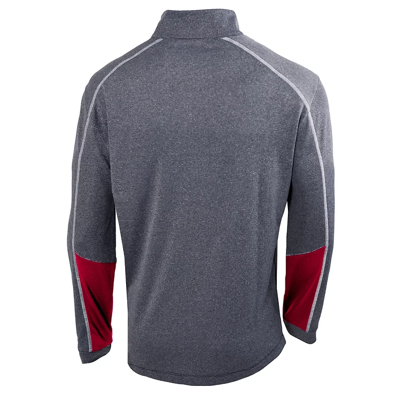 Columbia Heathered Gray/Crimson Washington State Cougars Omni-Wick Shotgun 20 Quarter-Zip Pullover Top