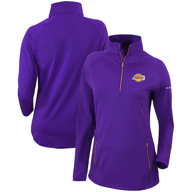 Columbia Los Angeles Lakers Omni-Wick Outward Nine Quarter-Zip Pullover Top