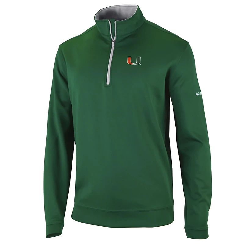 Columbia Miami Hurricanes Omni-Wick Wickhams Hills Quarter-Zip Pullover Top